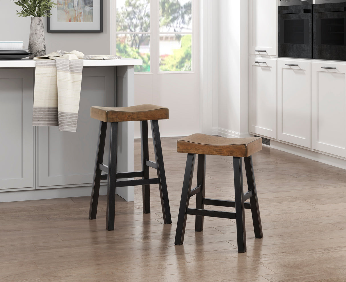 Caspian Black/Brown Counter Height Stool, Set of 2 by Homelegance at Eve Furniture