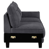 Caspian Grey Upholstered Curved Arms Sectional Sofa by Coaster at Eve Furniture