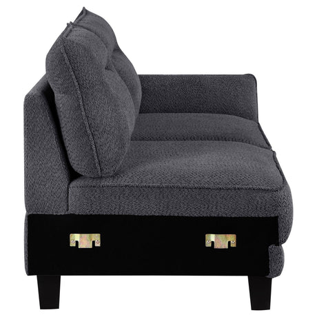 Caspian Grey Upholstered Curved Arms Sectional Sofa by Coaster at Eve Furniture