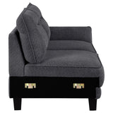 Caspian Grey Upholstered Curved Arms Sectional Sofa by Coaster at Eve Furniture