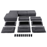 Caspian Grey Upholstered Curved Arms Sectional Sofa by Coaster at Eve Furniture