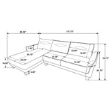 Caspian Grey Upholstered Curved Arms Sectional Sofa by Coaster at Eve Furniture