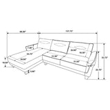 Caspian Grey Upholstered Curved Arms Sectional Sofa by Coaster at Eve Furniture