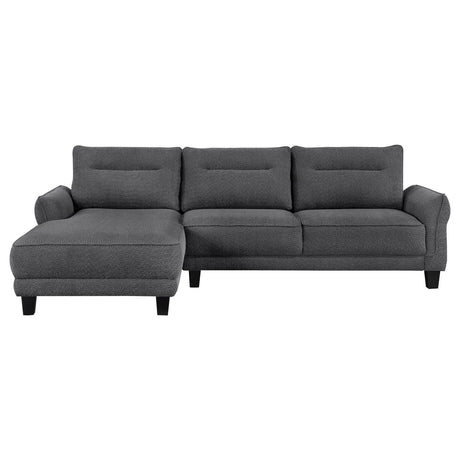 Caspian Grey Upholstered Curved Arms Sectional Sofa by Coaster at Eve Furniture