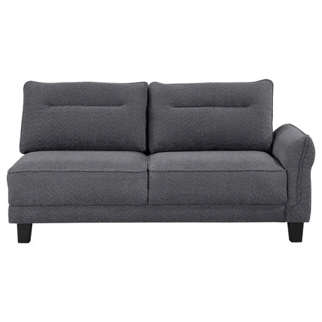 Caspian Grey Upholstered Curved Arms Sectional Sofa by Coaster at Eve Furniture