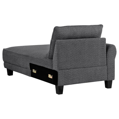 Caspian Grey Upholstered Curved Arms Sectional Sofa by Coaster at Eve Furniture