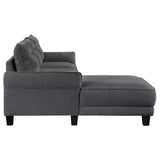 Caspian Grey Upholstered Curved Arms Sectional Sofa by Coaster at Eve Furniture