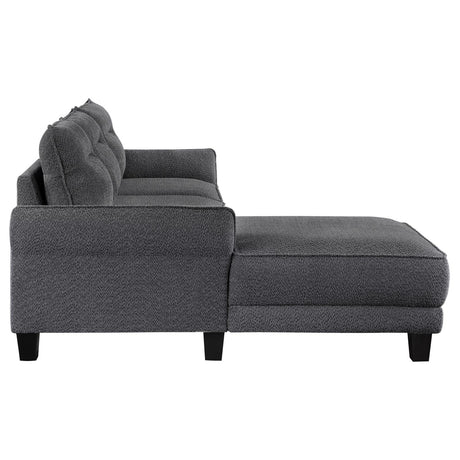 Caspian Grey Upholstered Curved Arms Sectional Sofa by Coaster at Eve Furniture