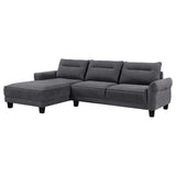 Caspian Grey Upholstered Curved Arms Sectional Sofa by Coaster at Eve Furniture