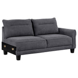 Caspian Grey Upholstered Curved Arms Sectional Sofa by Coaster at Eve Furniture
