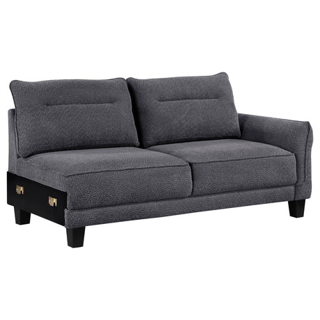 Caspian Grey Upholstered Curved Arms Sectional Sofa by Coaster at Eve Furniture