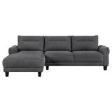 Caspian Grey Upholstered Curved Arms Sectional Sofa by Coaster at Eve Furniture