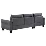 Caspian Grey Upholstered Curved Arms Sectional Sofa by Coaster at Eve Furniture