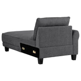 Caspian Grey Upholstered Curved Arms Sectional Sofa by Coaster at Eve Furniture