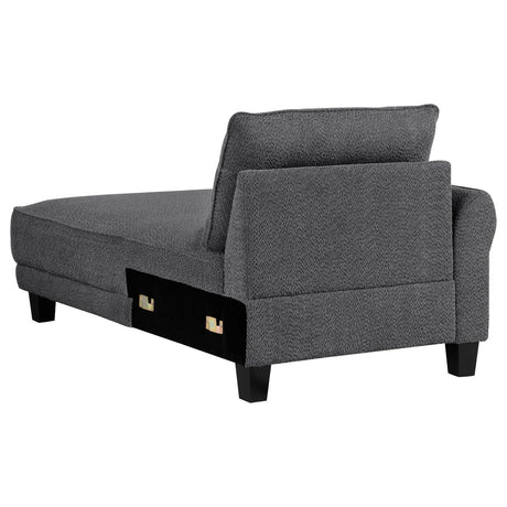 Caspian Grey Upholstered Curved Arms Sectional Sofa by Coaster at Eve Furniture