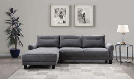 Caspian Grey Upholstered Curved Arms Sectional Sofa by Coaster at Eve Furniture