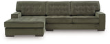Caspian-Town Olive 2-Piece Left Arm Facing (LAF) Chaise Sectional by Ashley at Eve Furniture