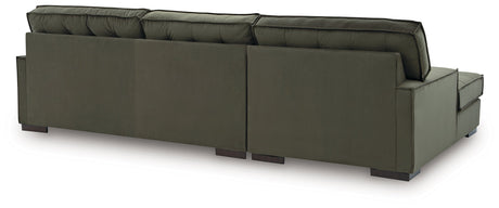 Caspian-Town Olive 2-Piece Left Arm Facing (LAF) Chaise Sectional by Ashley at Eve Furniture