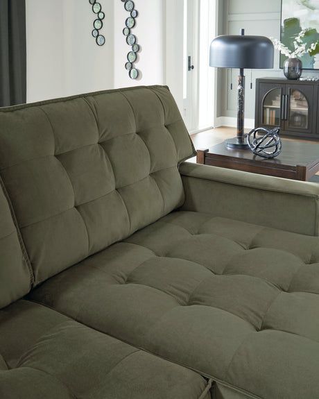 Caspian-Town Olive 2-Piece Left Arm Facing (LAF) Chaise Sectional by Ashley at Eve Furniture