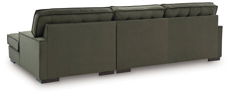 Caspian-Town Olive 2-Piece Right Arm Facing (RAF) Chaise Sectional by Ashley at Eve Furniture