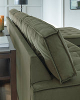Caspian-Town Olive 2-Piece Right Arm Facing (RAF) Chaise Sectional by Ashley at Eve Furniture