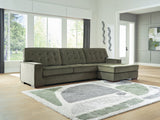 Caspian-Town Olive 2-Piece Right Arm Facing (RAF) Chaise Sectional by Ashley at Eve Furniture