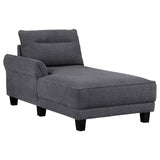 Caspian Upholstered Curved Arms Sectional Sofa Grey