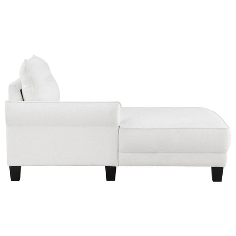 Caspian White and Black Upholstered Curved Arms Sectional Sofa by Coaster at Eve Furniture