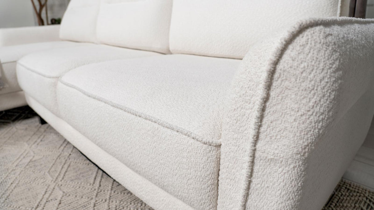 Caspian White and Black Upholstered Curved Arms Sectional Sofa by Coaster at Eve Furniture