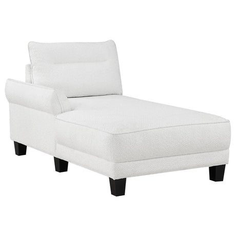 Caspian White and Black Upholstered Curved Arms Sectional Sofa by Coaster at Eve Furniture