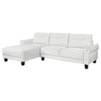 Caspian White and Black Upholstered Curved Arms Sectional Sofa by Coaster at Eve Furniture