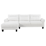 Caspian White and Black Upholstered Curved Arms Sectional Sofa by Coaster at Eve Furniture