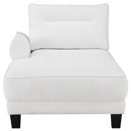Caspian White and Black Upholstered Curved Arms Sectional Sofa by Coaster at Eve Furniture