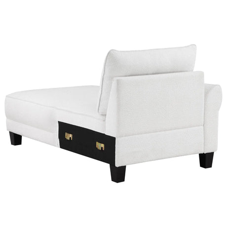 Caspian White and Black Upholstered Curved Arms Sectional Sofa by Coaster at Eve Furniture