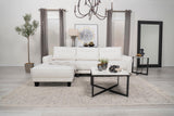 Caspian White and Black Upholstered Curved Arms Sectional Sofa by Coaster at Eve Furniture