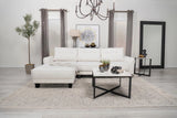 Caspian White and Black Upholstered Curved Arms Sectional Sofa by Coaster at Eve Furniture