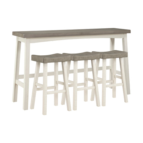 Caspian White/Coffee 4-Piece Pack Pub Height Set by Homelegance at Eve Furniture