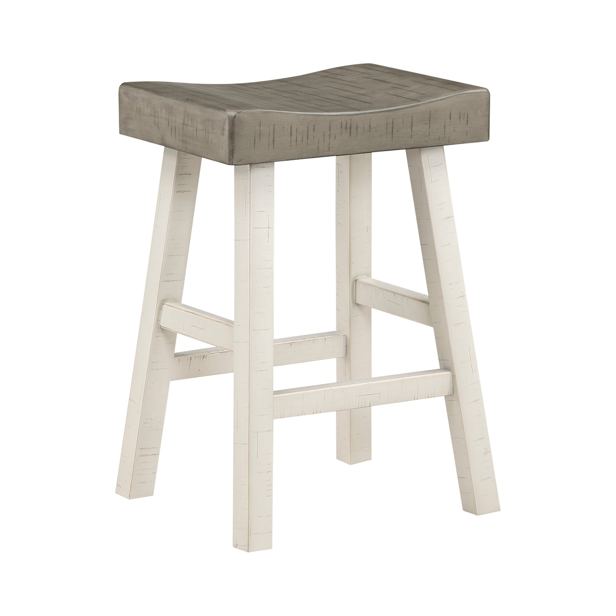 Caspian White/Coffee Counter Height Stool, Set of 2 by Homelegance at Eve Furniture