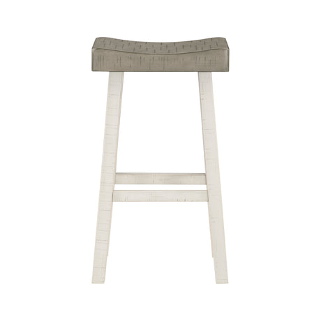 Caspian White/Coffee Pub Height Stool, Set of 2 by Homelegance at Eve Furniture