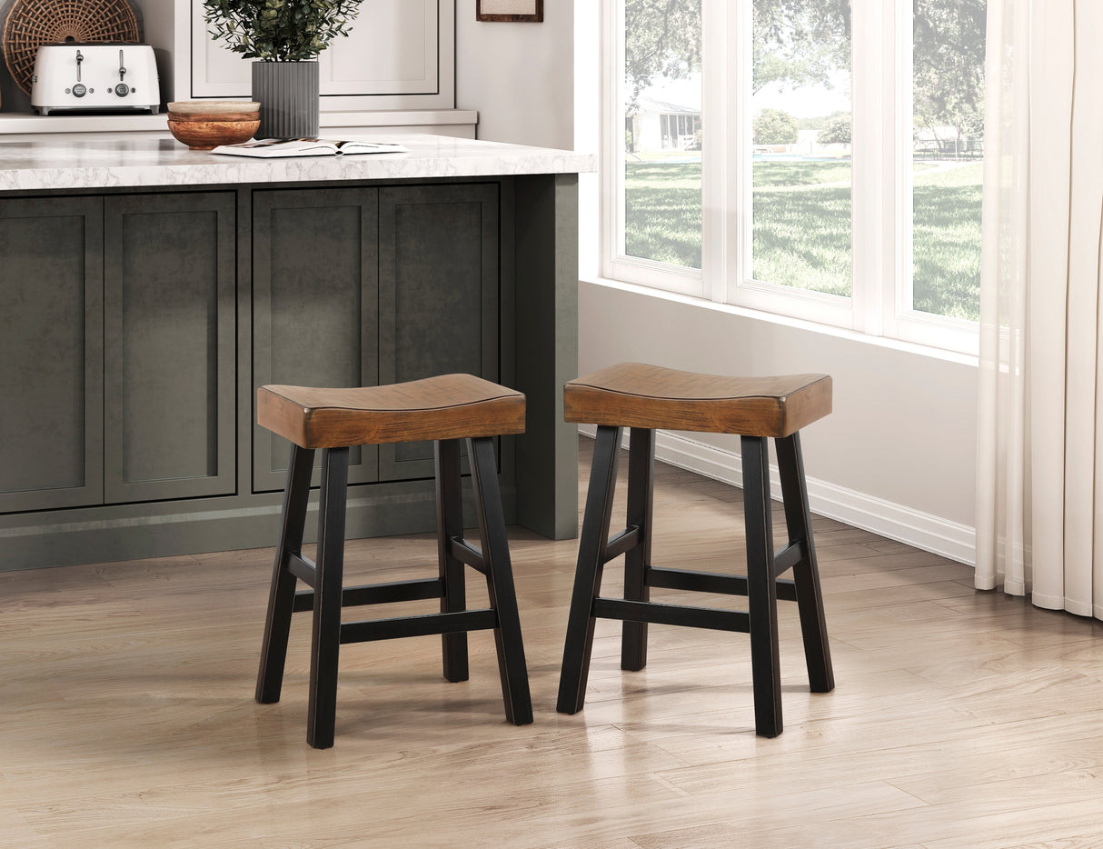 Caspian White/Coffee Pub Height Stool, Set of 2 by Homelegance at Eve Furniture
