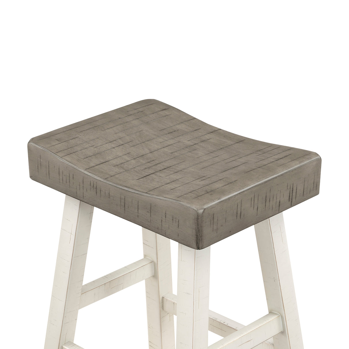 Caspian White/Coffee Pub Height Stool, Set of 2 by Homelegance at Eve Furniture