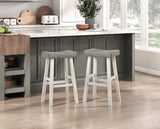 Caspian White/Coffee Pub Height Stool, Set of 2 by Homelegance at Eve Furniture