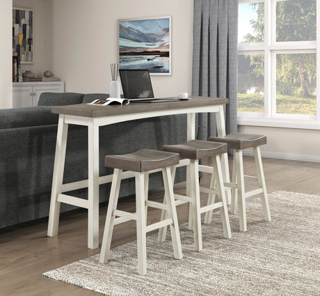 Caspian White/Coffee Pub Height Stool, Set of 2 by Homelegance at Eve Furniture