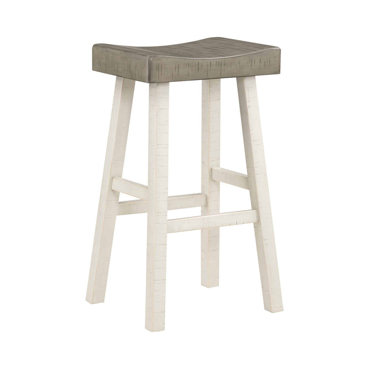 Caspian White/Coffee Pub Height Stool, Set of 2 by Homelegance at Eve Furniture
