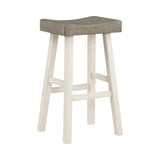 Caspian White/Coffee Pub Height Stool, Set of 2 by Homelegance at Eve Furniture