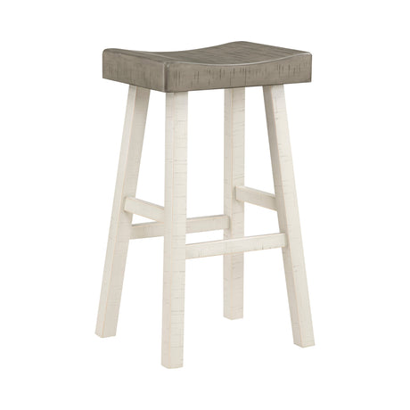 Caspian White/Coffee Pub Height Stool, Set of 2 by Homelegance at Eve Furniture