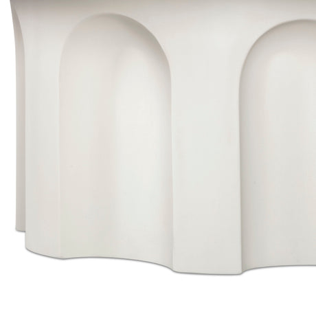 Cassandra 38" Ivory Indoor/Outdoor Concrete Round Coffee Table by TOV Furniture at Eve Furniture