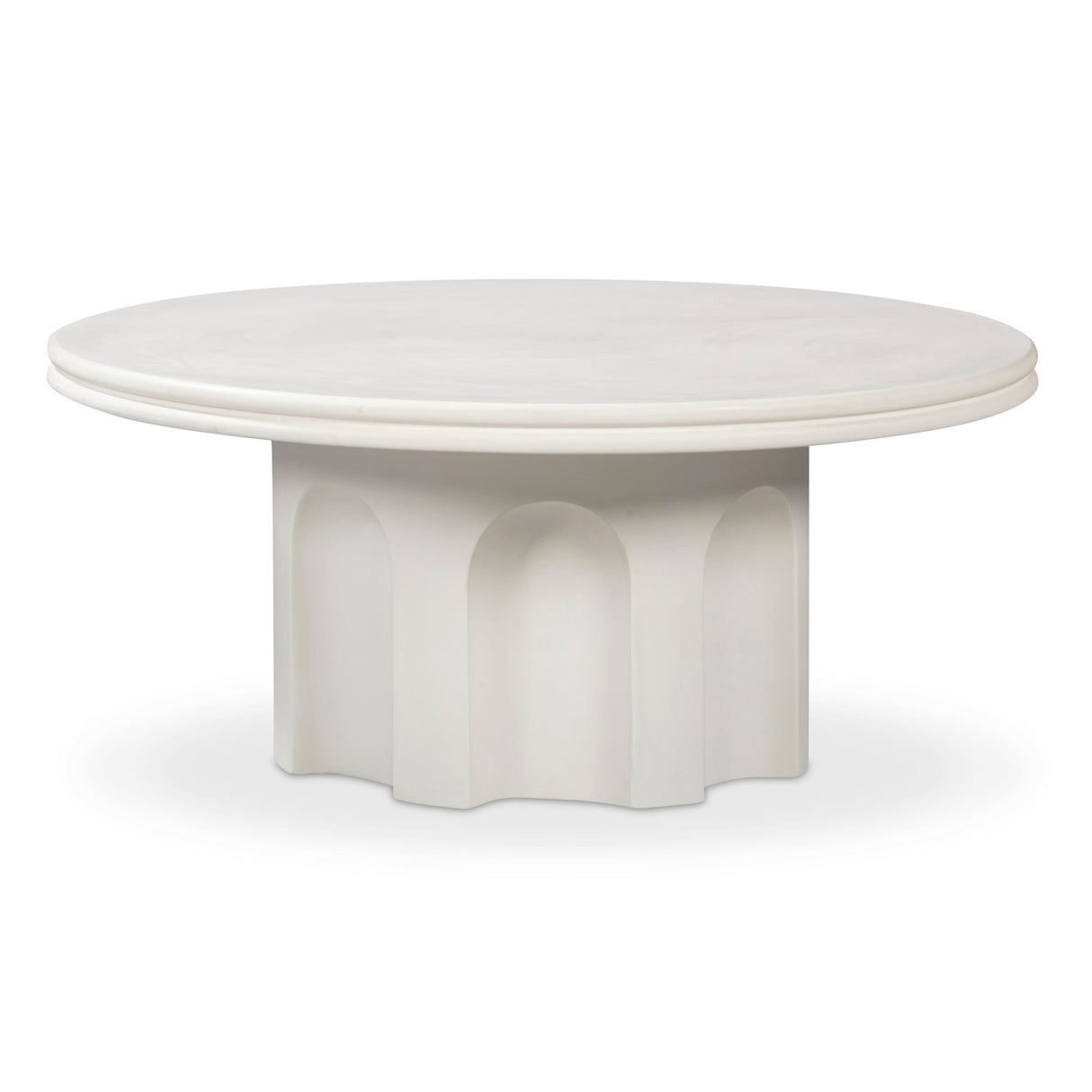 Cassandra 38" Ivory Indoor/Outdoor Concrete Round Coffee Table by TOV Furniture at Eve Furniture