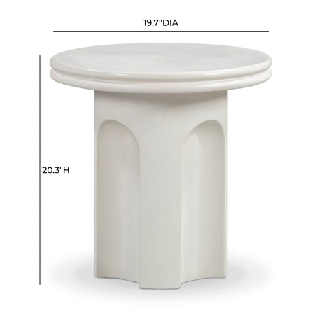 Cassandra Ivory Indoor/Outdoor Concrete Side Table by TOV Furniture at Eve Furniture