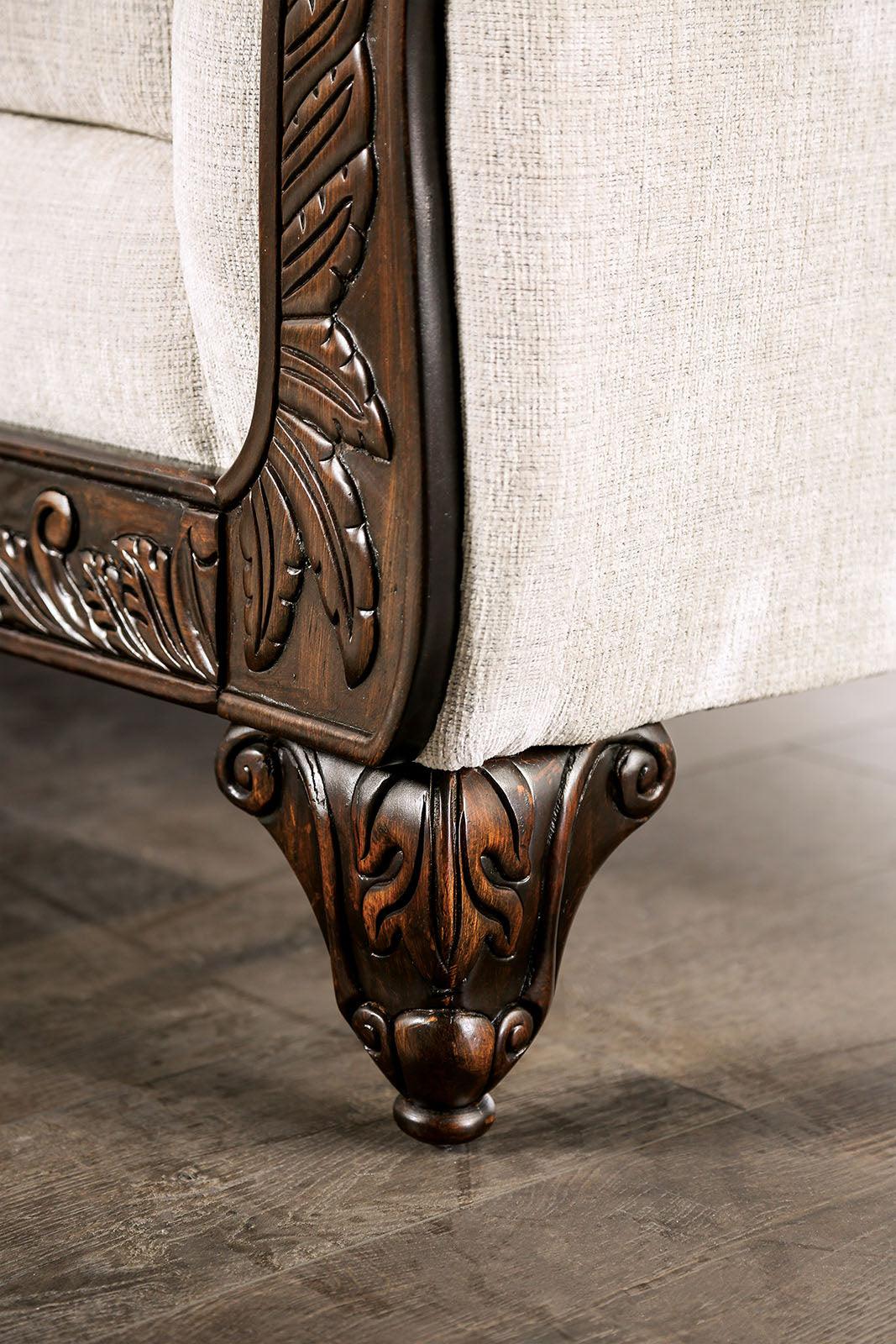 Cassani Light Gray/Walnut Sofa by Furniture of America at Eve Furniture